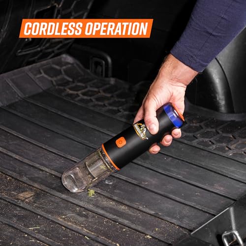 Armor All AA07V2 0901 Cordless Car Vacuum Handheld Mini Vacuum Cleaner for Car Interior Home, Orange - style: Cordless