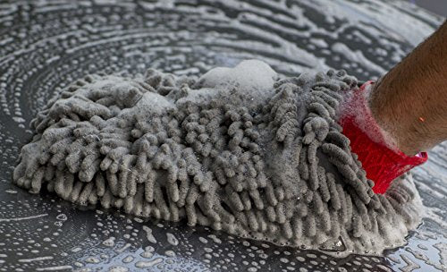 MOTHERS Premium Chenille Car Wash Mitt, Scratch and Lint Free, 2 Pack - style: 2 Pack