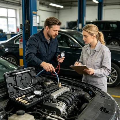 Cylinder Compression Tester 300 Psi Quick Connection | Engine Compression Tester Kit for Car Truck Sedan Pickup Truck Trailer RV Motorcycle