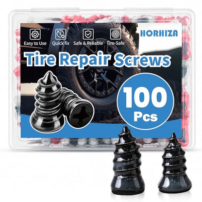 100 PCS Tire Repair Rubber Nail, 2 Size Vacuum Tire Plugs Kit | Quick Emergency Fix Without Disassembly, Repair Plugs for Car, Motorcycle, Bikes, Motorcycle, Truck - size: 100PCS