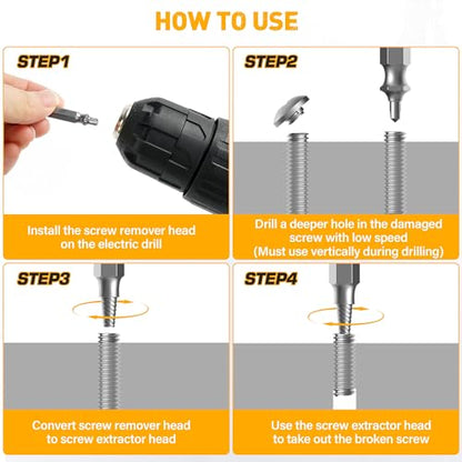 Damaged Screw Extractor Set, Remover for Stripped Screws Nuts & Bolts, Drill Bit Tools for Easy Removal of Rusty & Broken Hardware, Superb Gift for Men Broken Bolt Extractor Screw Remover Set - style: Screw Extractor 5PCS