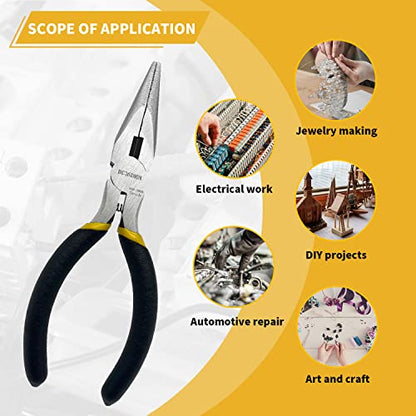 BOOSDEN 5" Needle Nose Pliers, Mini, Jewelry Making, Electronics Repair - size: 5" (1 Pack)