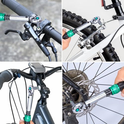 1/4" Bike Torque Wrench Set, 45 PCS Bicycle Click Torque Wrench and Bit Set, 8.8-221.2 in·lb/1-25 Nm, Dual-Direction Adjustable 72 Tooth Ratchet, ±3% Accuracy, Road/Mountain Bike Cycling Tool Kit - size: 45PCS (1-25 Nm)