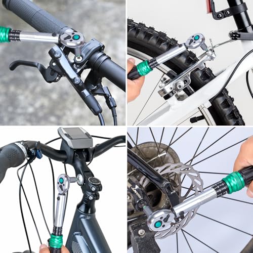 1/4" Bike Torque Wrench Set, 45 PCS Bicycle Click Torque Wrench and Bit Set, 8.8-221.2 in·lb/1-25 Nm, Dual-Direction Adjustable 72 Tooth Ratchet, ±3% Accuracy, Road/Mountain Bike Cycling Tool Kit - size: 45PCS (1-25 Nm)