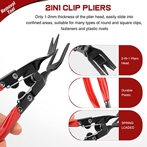 Nilight 3PCS Clip Pliers Set & Fastener Remover Auto Trim Removal Tool Kit Auto Upholstery Combo Repair Kit with Storage Bag for Car Panel Dashboard - color: 3pcs Fastener Remover