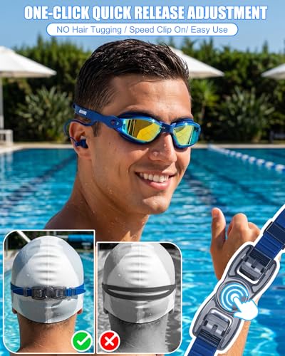 Aegend Swim Goggles, Swimming Goggles No Leaking Full Protect Adult Youth - color: Blue