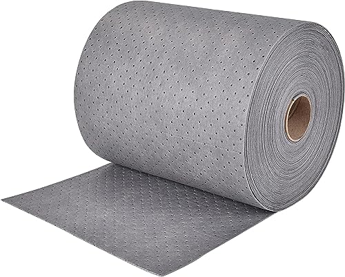 PONO Premium Polypropylene 150' L x 15" W Absorbent Mat Roll Gray Heavy Weight Oil Absorbing Mats Universal Oil for Absorbing Oils, Water, Solvents, Coolants and More - size: 1Roll, 150' L x 15"