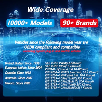 OBD2 Car Diagnostic Scan Tool - Engine Fault Reader, Live Data, iOS & Android Support, Automotive, ≤36V Voltage (Black)