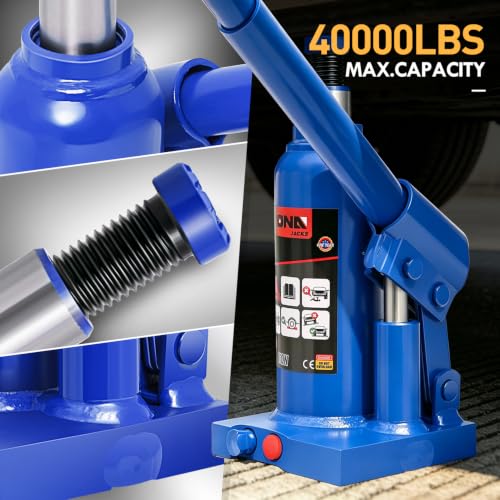 DNA Motoring 2 tons / 4000 lbs Lifting Automotive Welded Hydraulic Bottle Jackfor Sedans Repair, with Manual Handle & Carrying Storage Case, Blue - color: blue, style: 2 ton
