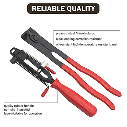 2Pcs CV Boot Clamp Crimp & Banding Tool Set with 10 Crimp Bands | Professional pliers for ear & band-style CV clamps for car and ATV axle boot replacement maintenance