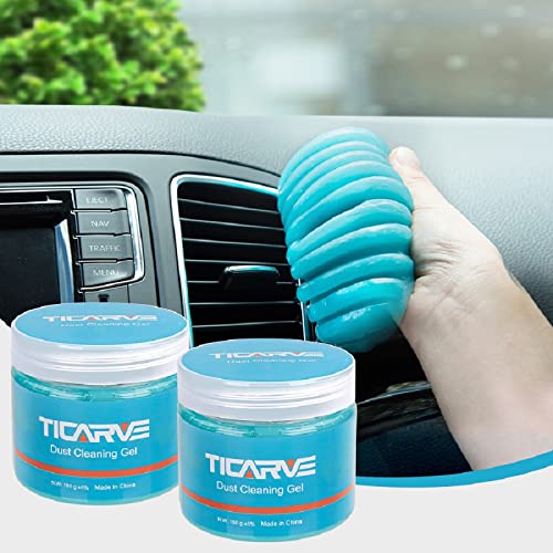 TICARVE 2Pack Cleaning Gel Car Putty Car Detail Putty Auto Detail Gel Detail for Car Interior Cleaner Kits Automotive Car Slime Keyboard Cleaner Blue (320g/11.2oz) - color: Blue 2 Pack