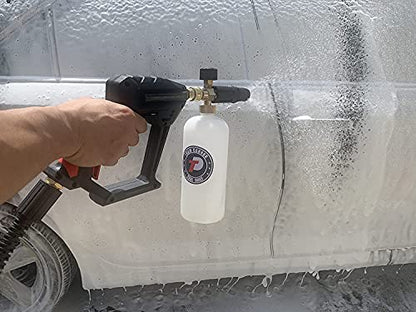 Tool Daily Short Pressure Washer Gun with Foam Cannon, 1/4 Inch Quick Connector, with 5 Pressure Washer Nozzle Tips, 1 Liter - style: Foam Gun