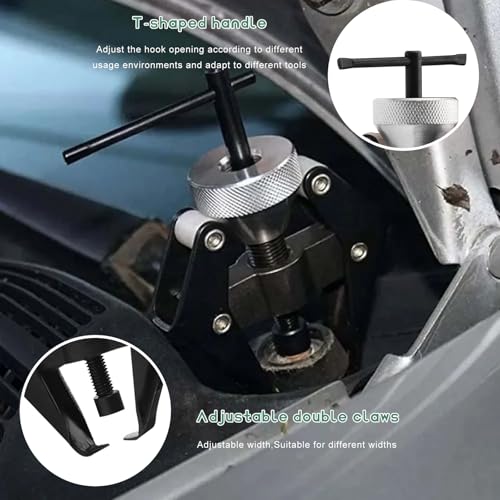 Windshield Wiper Arm Removal Tool Kit, Heavy-Duty Arm Bearing Remover Tool and Battery Terminal Puller, Adjustable Windshield Wiper Tools for Most Cars Trucks SUVs