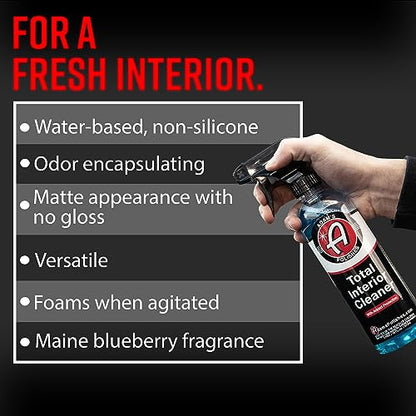 Adam's Polishes Interior Cleaner & Protectant (16oz) (2-Pack), Quick Detailer & SiO2 Protection, Ceramic Infused UV Protection, Anti-Static, For Leather, Vinyl, Plastics, Glass