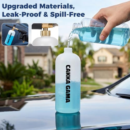 Foam Cannon for Pressure Washer, Industrial Car Wash Foam Sprayer with 1/4 Inch Quick Connector, Adjustable Soap Cannon with 5 Pressure Washer Nozzle Tips for Car Detailing, 1 Liter - size: Three-Piece Set