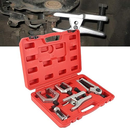 5pcs Front End Suspension Service Arm Ball Joint Tie Rod Separator Puller Set, Carbon Steel Material, Professional Repairing Tool Kit with Heavy Duty Storage Box, IDE