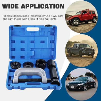 DASBET Ball Joint Removal Tool Kit | Ball Joint Press & U Joint Removal Kit Heavy Duty Ball Joint Press Fits Most 2WD and 4WD Cars Light Trucks 10PCS Ball Joint Service Tool Bushing Press Kit (Blue) - color: Blue