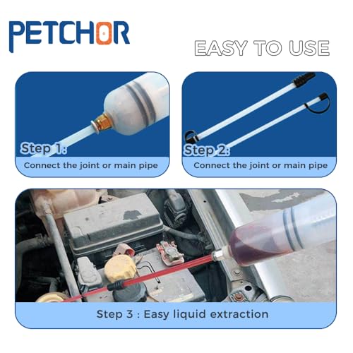 Fluid Extractor, 500CC suction syringe, Oil Syringe Manual Extraction Fill Pump, Fluid Syringe Pump Manual Suction Vacuum Fuel Car Transfer for Automotive Car Motorcycle Boat