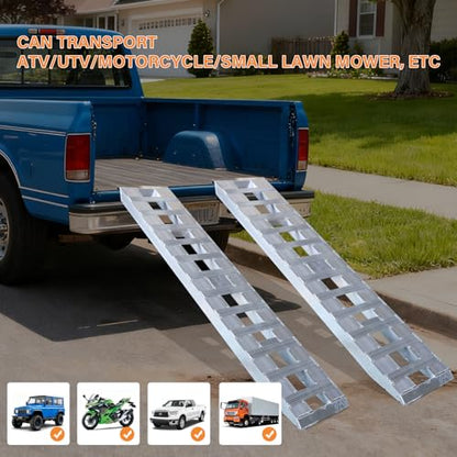 84x14 inch 6000lbs Aluminum ramps for Lawn Mower, Wheelchair ramps for Home Steps, Low Profile car ramps for Oil Changes - size: 84*14inch