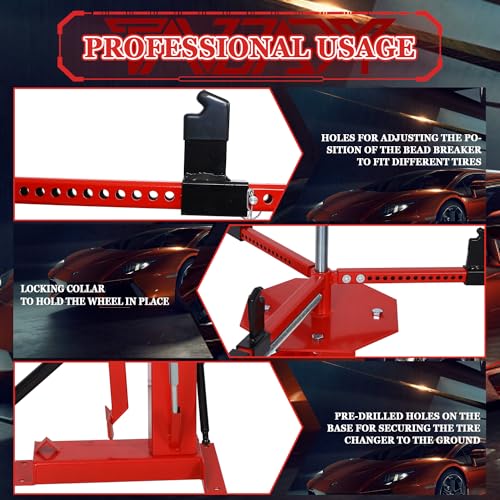 Multi Manual Tire Changer Machine Portable Hand Bead Breaker Mounting Tool Heavy Duty Tire Changer for Motorcycle Gocart Trailer Bike ATV Truck 4" to 21" Tires