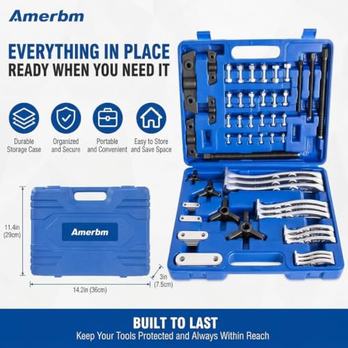 4-Piece Heavy Duty Gear Puller Set, 3" 4" 6" 8" 2 and 3 Jaw Pulley Puller Bearing Separator Kit, Professional Bearing Puller Kit & Gear Hub Pulley Puller Tool for VP44 Rusted Flywheels