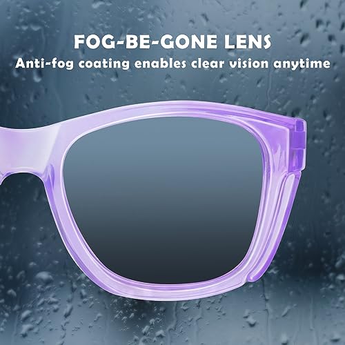 UKNOW Safety Glasses - Anti Fog Lenses - Eye Protection with Side Shields - ANSI Z87.1 Protective Eyewear - UV Protection - color: Lavender