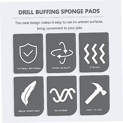 4sets Auto Wheel Polishing Sponge Pads Cone Shaped Buffing Tools for Car Waxing Polishing Sealing for Hard to Reach Areas Durable Multi Color Wheels Care Kit 3pcs*4