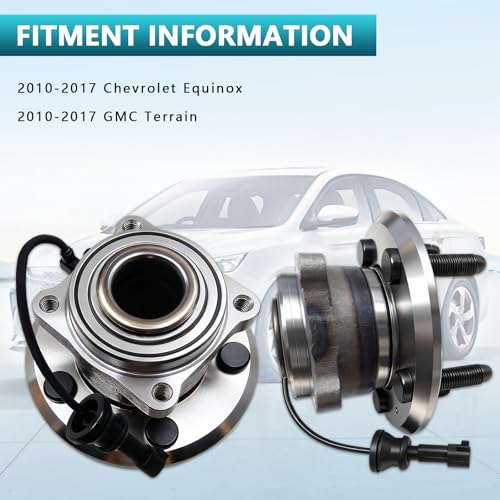 512440 Rear Wheel Bearing Hub Assembly for Chevrolet Equinox 2010-2017, GMC Terrain 2010 2011 2012 2013 2014 2015 2016 2017 (2PCS) - size: 512440