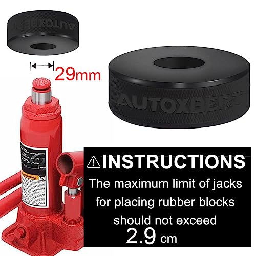 Bottle Jack Pad Adapter Rubber 29mm 1 1/8“ Hole Dia Recess On Bottom Jacking Point for 5-6 Ton Bottle Jacks Lift Car Damage Protection Universal - size: 29MM