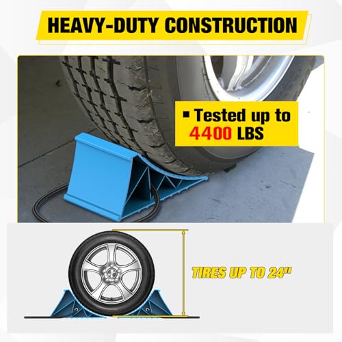 Nilight Wheel Chocks, Heavy Duty Wheel Stopper for Car, Truck, RV, Trailer, Caravan, Motorcycle, 8.7" x 4.8" x 4.2", 4-Pack(Blue) - color: Blue 4-PACK