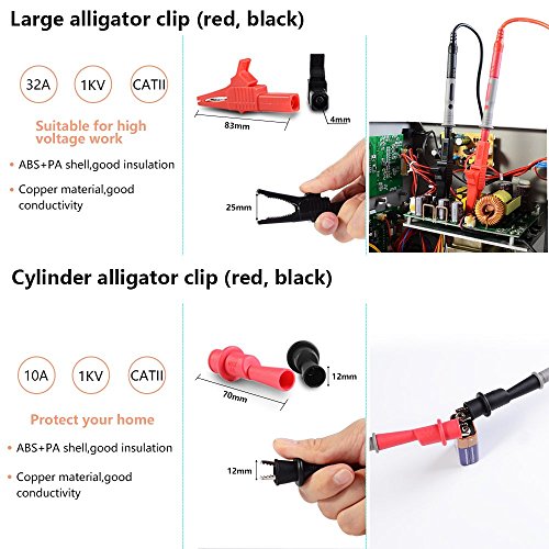 22 in 1 Multimeter Test Leads Set with Electrical Alligator Clips and Soft Silicone Probes