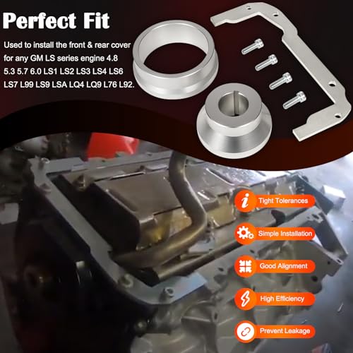 Bonbo Front and Rear Cover Billet Alignment Tool & Oil Pan Alignment Tool Fits for LS Series Engines 4.8 5.3 5.7 6.0 LS1 LS2 LS3 LS6 L99 LS9 LSA LQ4