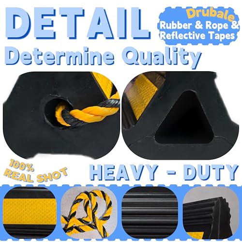 Heavy-Duty Yellow Rubber Wheel Chocks with Reflective Strips,Lightweight,6.3x4.5x4 Inch,All-Weather, Non-Slip, Portable Parking Security for Airplan, RV, Trailer Chalk,SUV(4, Yellow) - color: YELLOW