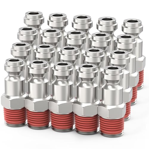 ChillWaves Automotive T-Style Air Plug, 1/4" NPT Male Pneumatic Plugs, Air Compressor Accessories Fittings(20-PACK) - size: 1/4" MNPT(1/4" Body)