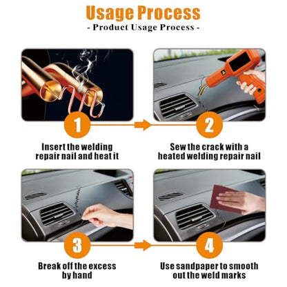 3000PCS Plastic Bumper Repair Kit - 6 Types Hot Stapler Staples 0.6丨0.8mm for Plastic Welding Projects