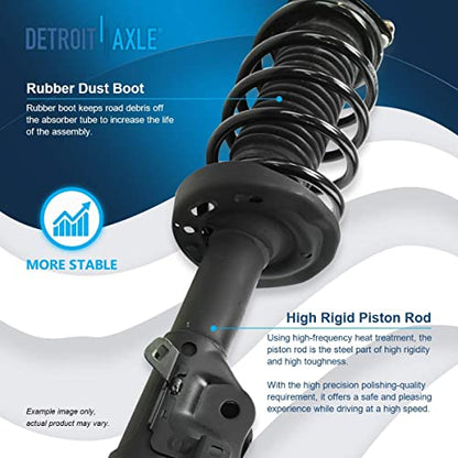 Detroit Axle - 4pc Struts Shock Absorbers Kit for 13-15 Honda Civic, 2 Front Struts w/Coil Spring 2 Rear Shocks Absorbers 2013 2014 2015 Replacement Suspension - size: 4AQ47093/Shock Kit