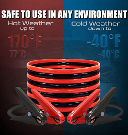 AUTOGEN Heavy Duty Jumper Cables, Booster Cables 2 Gauge 25Feet 800AMP Automotive Jumper Cables Kit for Car, SUV, and Trucks with Professional Clamps and Carrying Bag