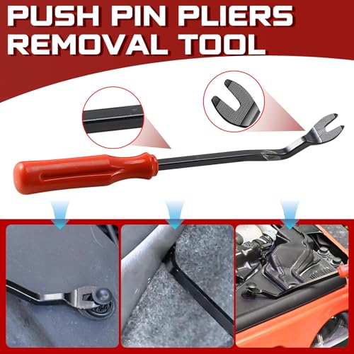 5pcs Auto Trim Removal Tool Set - 5Pcs Car Panel Pry Kit with Metal Fastener Remover. POM Plastic Interior Dashboard Door Molding Repair Tools (5Pcs-RED) - style: 5Pcs-RED