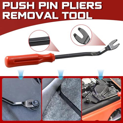 5pcs Auto Trim Removal Tool Set - 5Pcs Car Panel Pry Kit with Metal Fastener Remover. POM Plastic Interior Dashboard Door Molding Repair Tools (5Pcs-RED) - style: 5Pcs-RED