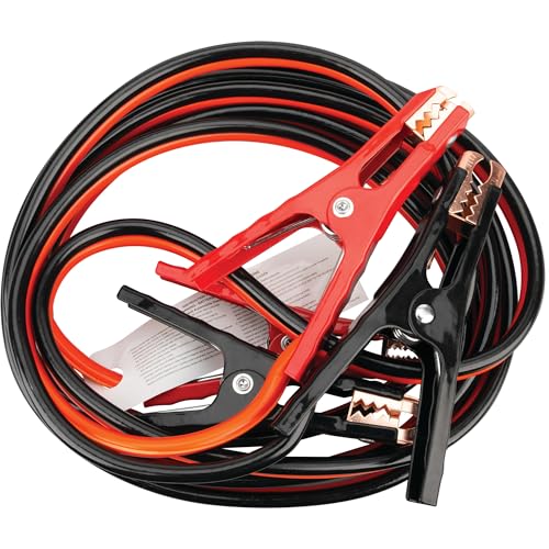 Performance Tool W1668 6GA 16 ft. Battery Jumper Cables - Rubber-Coated 100% Copper Cables, Color-Coded Alligator Jaws, Heavy Duty - style: Industrial