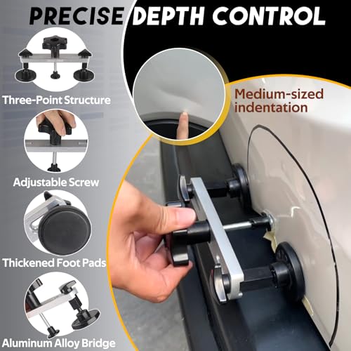 Super PDR Paintless Dent Repair Kit - Professional Puller with 100W Glue Gun LED Line Board and 64 Tabs T-Bar Slide Hammer - Auto Bodywork Tool Set for Car Door Ding Removal and Hail Damage