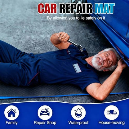 Rolling Creeper Mat, 60"x28" Under Car Repair Pad with Storage Bag, Foldable Low-Profile Mechanics Mat for SUVs, Trucks & Low Clearance Cars, Waterproof & Easy Clean Garage Floor Magical Rolling Mat
