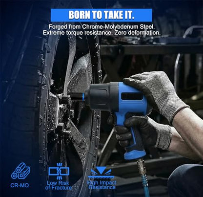 11PCS 1/2“ Drive Impact Deep Socket Set SAE (5/16″-15/16″) 6-Point CR-MO | Deep Well Socket Set for Impact Wrench, Heavy Duty Automotive & Machinery Repair - size: 11PCS SAE