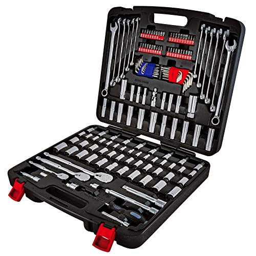 Powerbuilt 642453 152 Piece 1/4-inch, 3/8-inch, and 1/2-inch Drive Mechanics Tool- with SAE and Metric Socket Set, 72 Tooth Seal-Head Ratchet, Automotive Tool Kit, including Case - size: 152 Piece