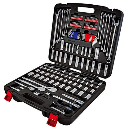 Powerbuilt 642453 152 Piece 1/4-inch, 3/8-inch, and 1/2-inch Drive Mechanics Tool- with SAE and Metric Socket Set, 72 Tooth Seal-Head Ratchet, Automotive Tool Kit, including Case - size: 152 Piece