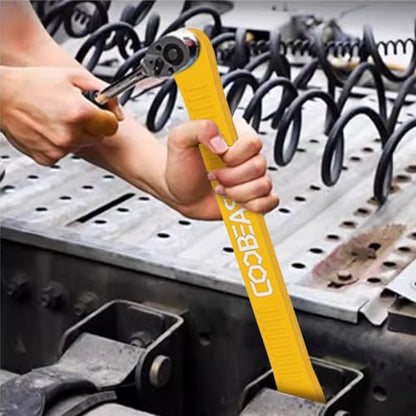 coobeast Offset Extension Wrench Impact Ready Socket Wrench Extender Tool with Versatile 1/4", 3/8", and 1/2" Square Drive Adapters, Universal Extensions Wrench for Small Place, Yellow - color: Yellow, size: 13.4 inch