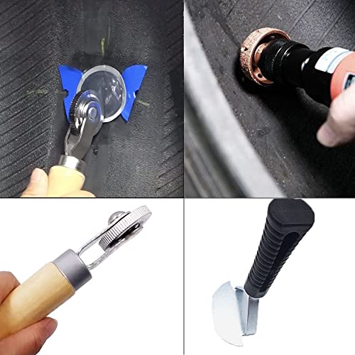 Tire Wheel Repair Patch Tools Kit Tire Buffer Wheels 55mm Tungsten Steel Buffing Wheel with Tire Patch Roller Scraping Cutter for Car Tire Grinding Polishing Accessories Kit - size: 55mm