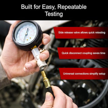 Tusk Compression Tester, Engine Cylinder Pressure Test Gauge Kit for Gasoline Engines