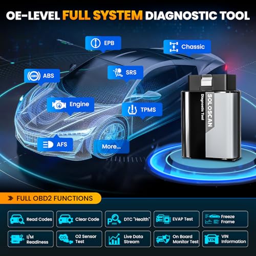 KINGBOLEN Soloscan for GM OBD2 Scanner Bluetooth, Lifetime Update | Bidirectional Scan Tool for iOS & Android, All Reset Service, Full System Diagnostic Tool for Buick/Chevy/Cadillac/GMC
