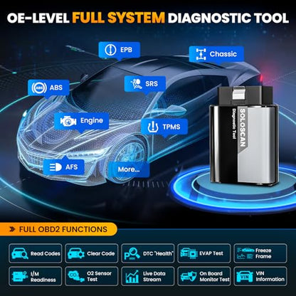 KINGBOLEN Soloscan for GM OBD2 Scanner Bluetooth, Lifetime Update | Bidirectional Scan Tool for iOS & Android, All Reset Service, Full System Diagnostic Tool for Buick/Chevy/Cadillac/GMC